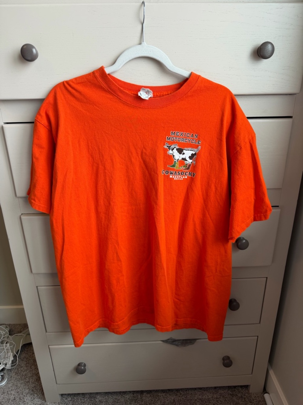 Vintage Tourist Mexican Motorcycle Graphic T-Shirt - Orange - Picture 2 of 4